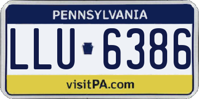 PA license plate LLU6386