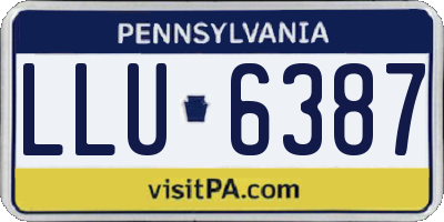 PA license plate LLU6387