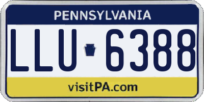 PA license plate LLU6388