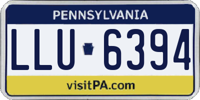 PA license plate LLU6394