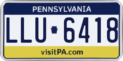PA license plate LLU6418