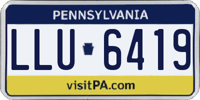 PA license plate LLU6419