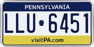PA license plate LLU6451