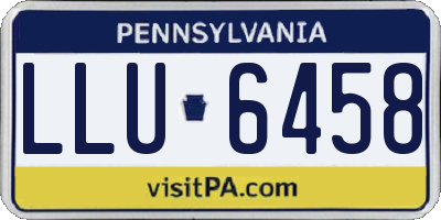PA license plate LLU6458