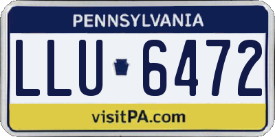 PA license plate LLU6472