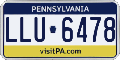 PA license plate LLU6478