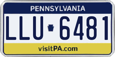 PA license plate LLU6481