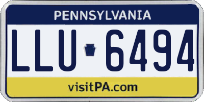 PA license plate LLU6494