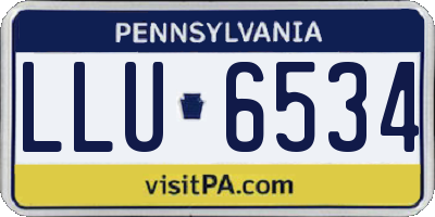 PA license plate LLU6534