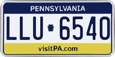 PA license plate LLU6540