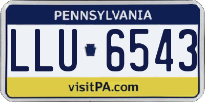 PA license plate LLU6543