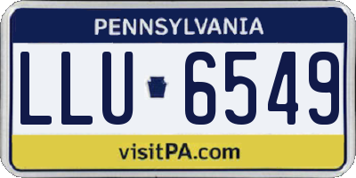 PA license plate LLU6549
