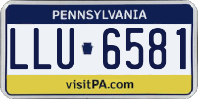 PA license plate LLU6581