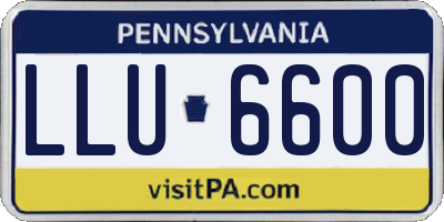 PA license plate LLU6600