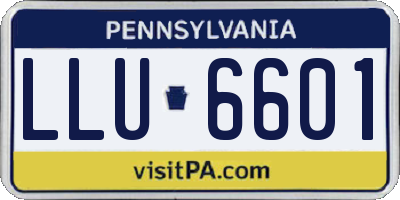 PA license plate LLU6601