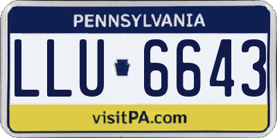 PA license plate LLU6643