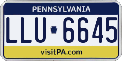 PA license plate LLU6645
