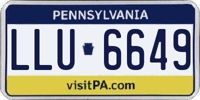 PA license plate LLU6649