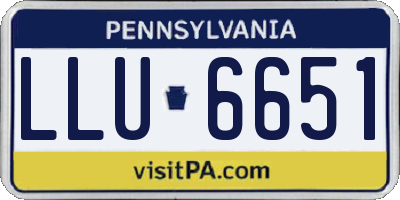 PA license plate LLU6651
