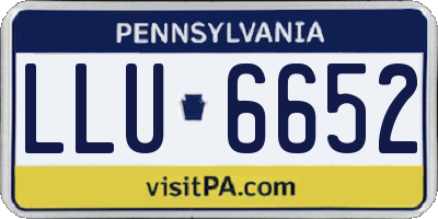 PA license plate LLU6652