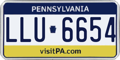 PA license plate LLU6654
