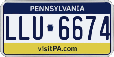 PA license plate LLU6674