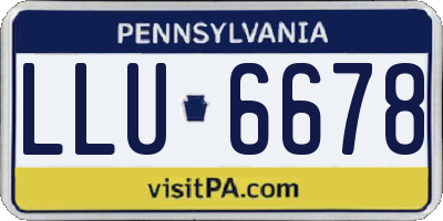PA license plate LLU6678