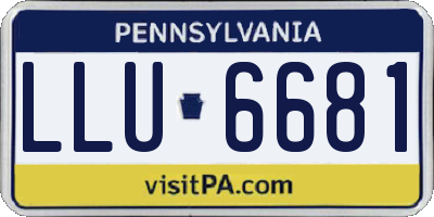 PA license plate LLU6681