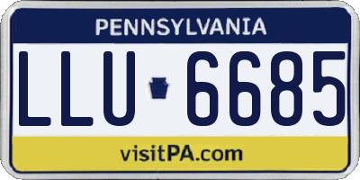 PA license plate LLU6685