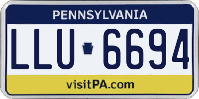 PA license plate LLU6694