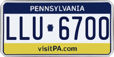 PA license plate LLU6700