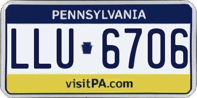 PA license plate LLU6706