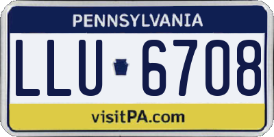 PA license plate LLU6708
