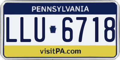 PA license plate LLU6718