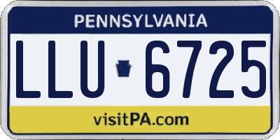 PA license plate LLU6725