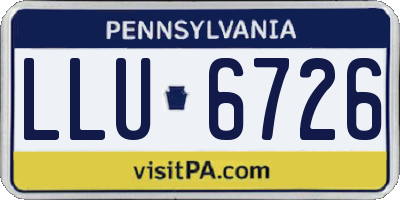 PA license plate LLU6726