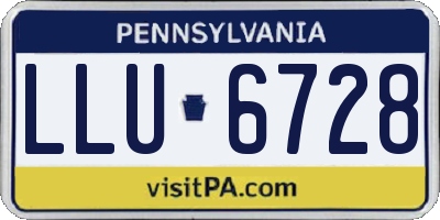 PA license plate LLU6728