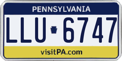 PA license plate LLU6747