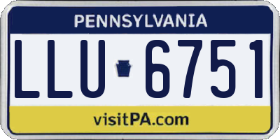 PA license plate LLU6751
