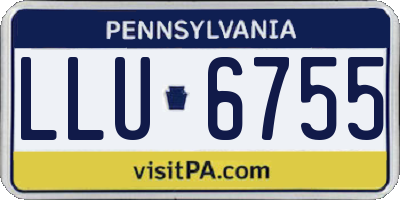 PA license plate LLU6755