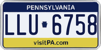 PA license plate LLU6758