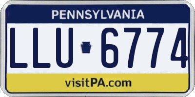PA license plate LLU6774