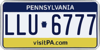 PA license plate LLU6777