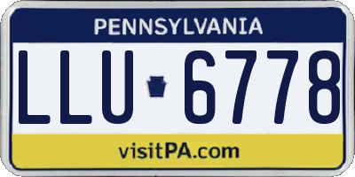 PA license plate LLU6778