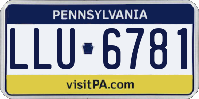 PA license plate LLU6781
