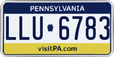 PA license plate LLU6783