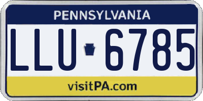 PA license plate LLU6785