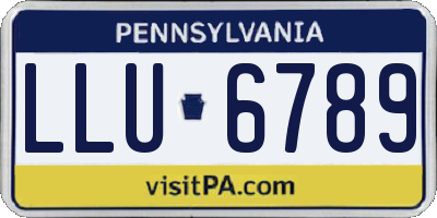 PA license plate LLU6789