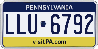 PA license plate LLU6792