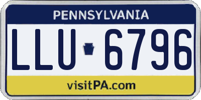 PA license plate LLU6796